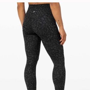 Lululemon Align Crop *21" Wild Thing Camo Deep Coal Multi Size 4